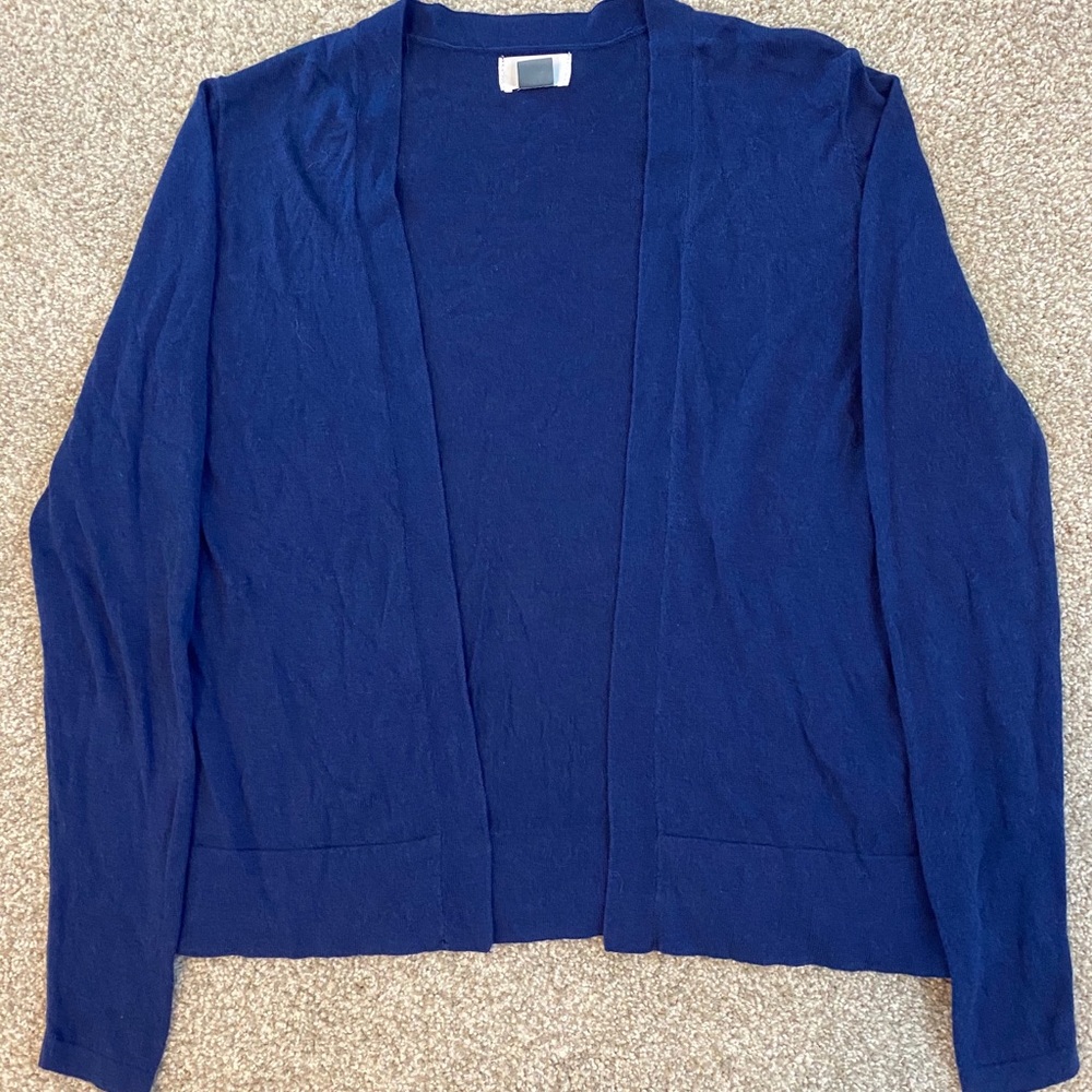 Navy Open Cardigan